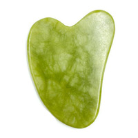 Zielony naturalny Jade Guasha złomowanie płyta Gua Sha masażer twarzy Meridian złomowanie płyta kawałek narzędzia do masażu ramię masaż narzędzie 2